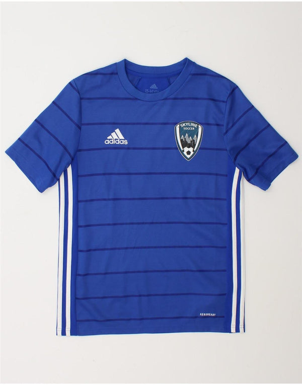 Tricou cu grafic Aeroready Adidas pentru băieți Top 13-14 ani cu dungi albastre