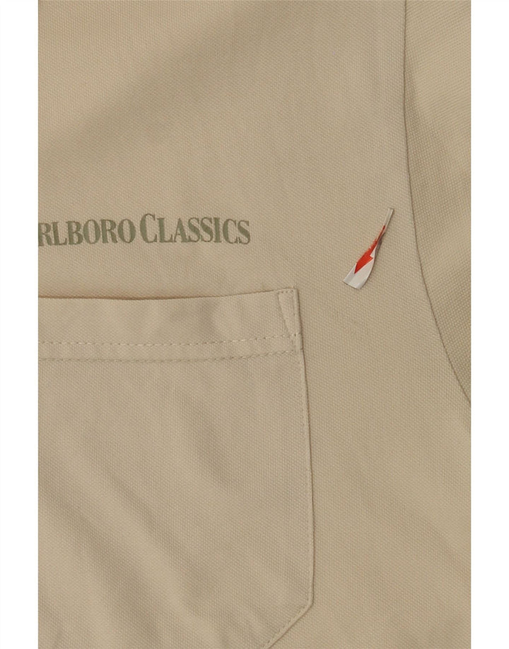 Tricou polo Marlboro Classics pentru bărbați, bumbac alb mediu