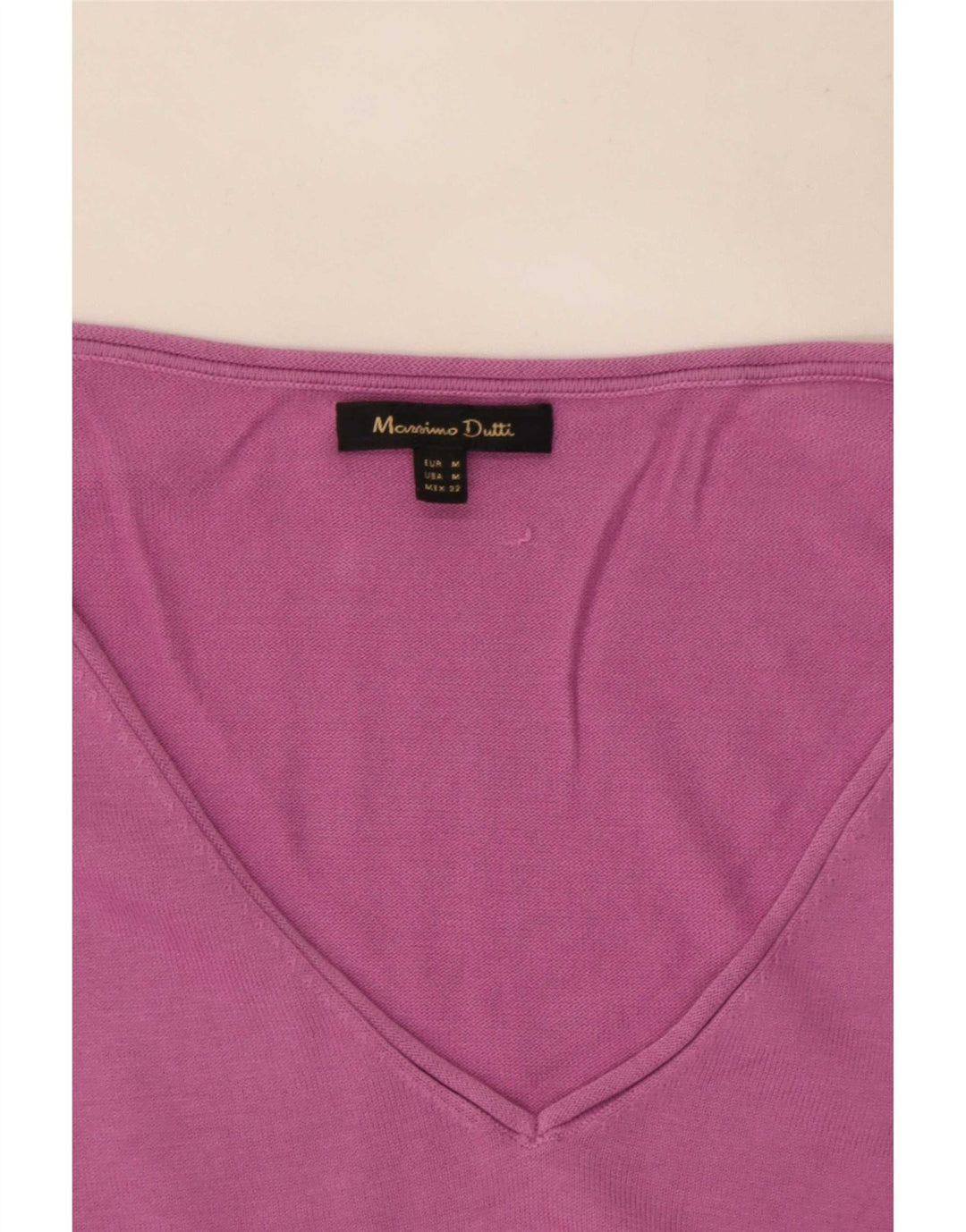 Pulover cu decolteu în V Massimo Dutti pentru femei UK 14 Roz mediu
