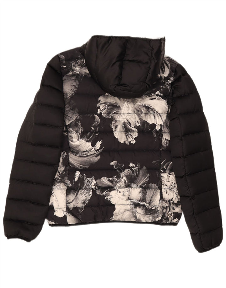 Jachetă căptușită cu glugă cu glugă Colmar pentru femei IT 44 Medium Black Floral
