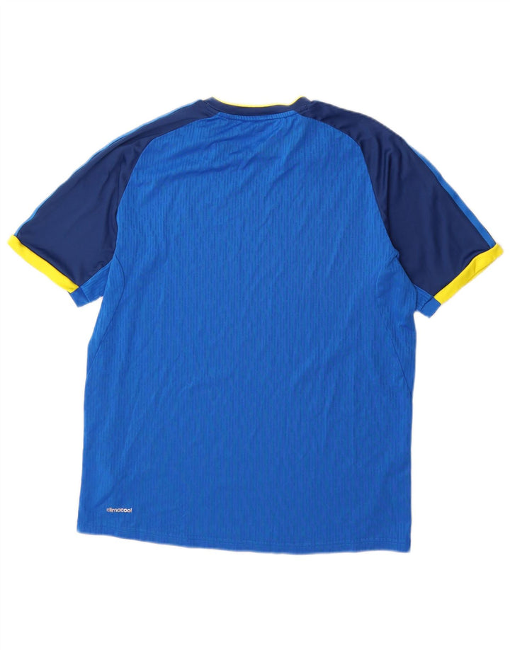 Tricou Adidas Climacool pentru bărbați Top Medium Blue Colorblock Poliester