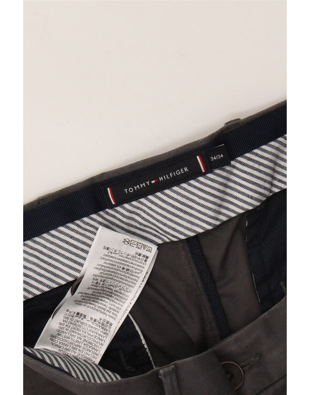 TOMMY HILFIGER Pantaloni chino slim pentru bărbați L34 L34 bumbac gri