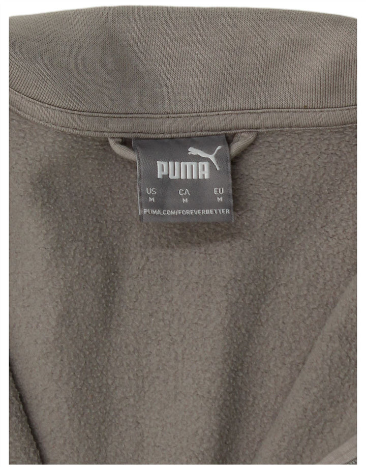 PUMA Mens Graphic Tracksuit Top Jacket Medium Grey Cotton