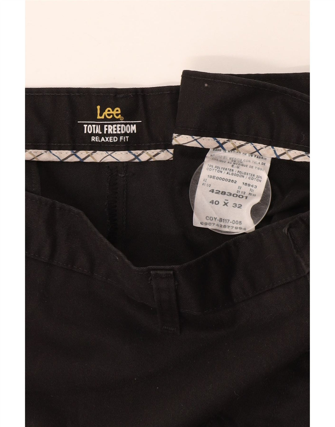 Pantaloni chino pentru bărbați LEE, cu ajustare relaxată, L40 L32, bumbac negru