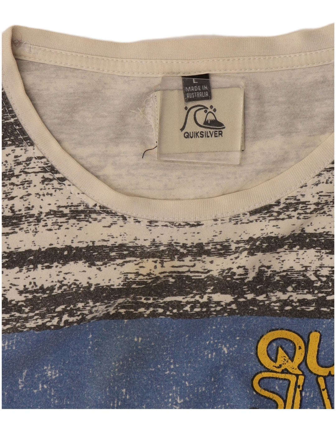 Tricou grafic Quiksilver pentru bărbați Top mare gri cu dungi