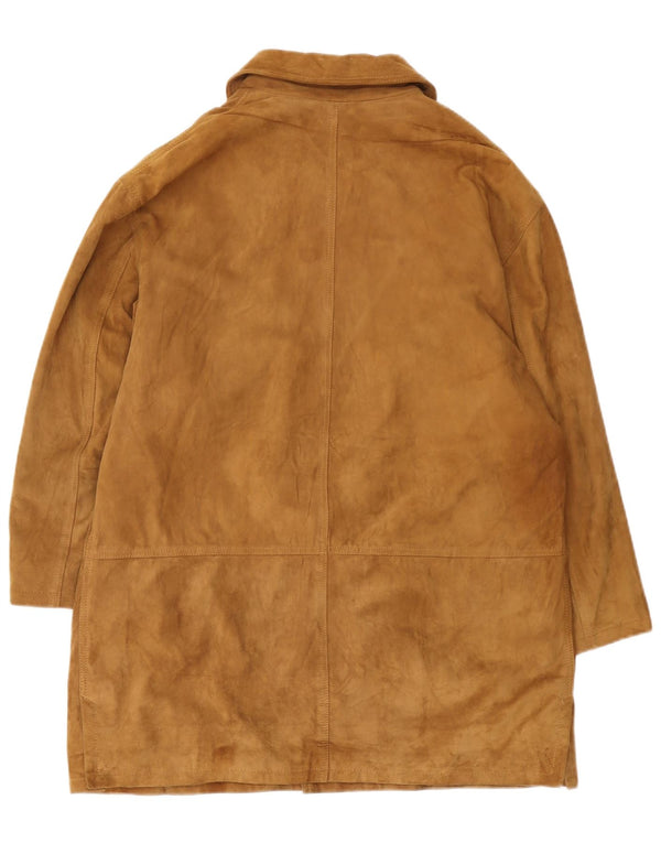 Pardesiu din piele intoarsa pentru barbati vintage IT 54 2XL piele maro