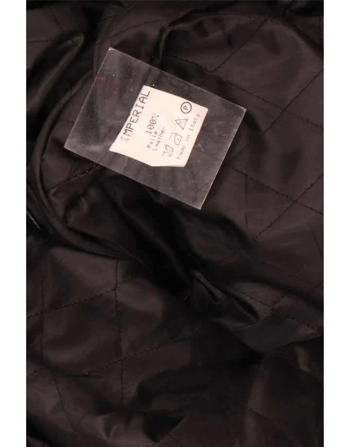 Palton din piele vintage pentru bărbați UK 40, mare, neagră