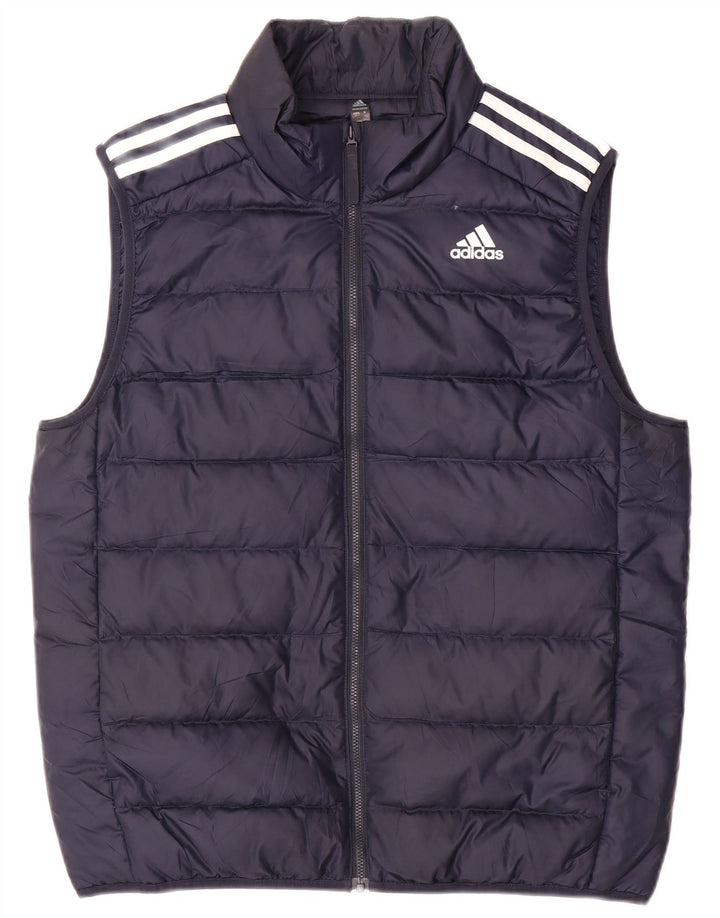 Gilet căptușit pentru bărbați Adidas UK 38 Medium Bleumarin Poliester