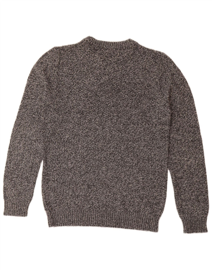 Pulover Jack & Jones pentru bărbați cu gât roșu, bumbac cu pete, gri mediu