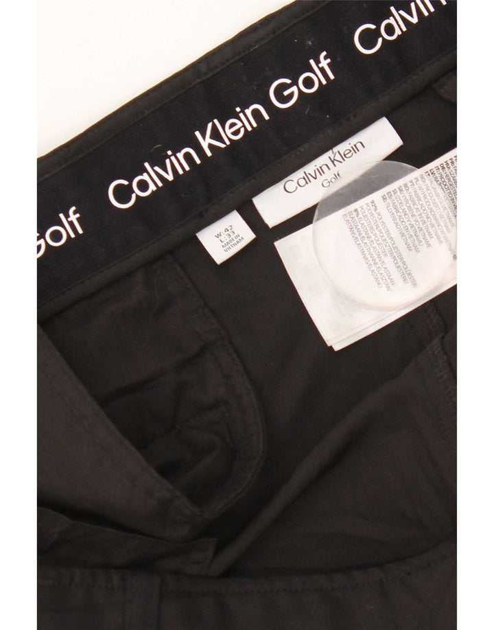 Pantaloni chino drepți Calvin Klein pentru bărbați L42 L33 Poliester negru