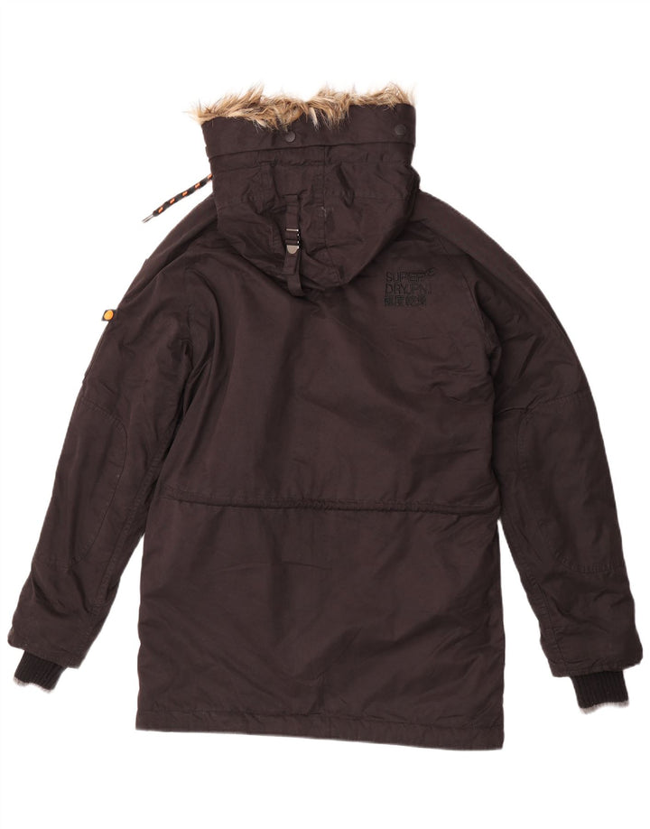Jachetă parka cu glugă Superdry pentru bărbați UK 36 Poliester maro mic