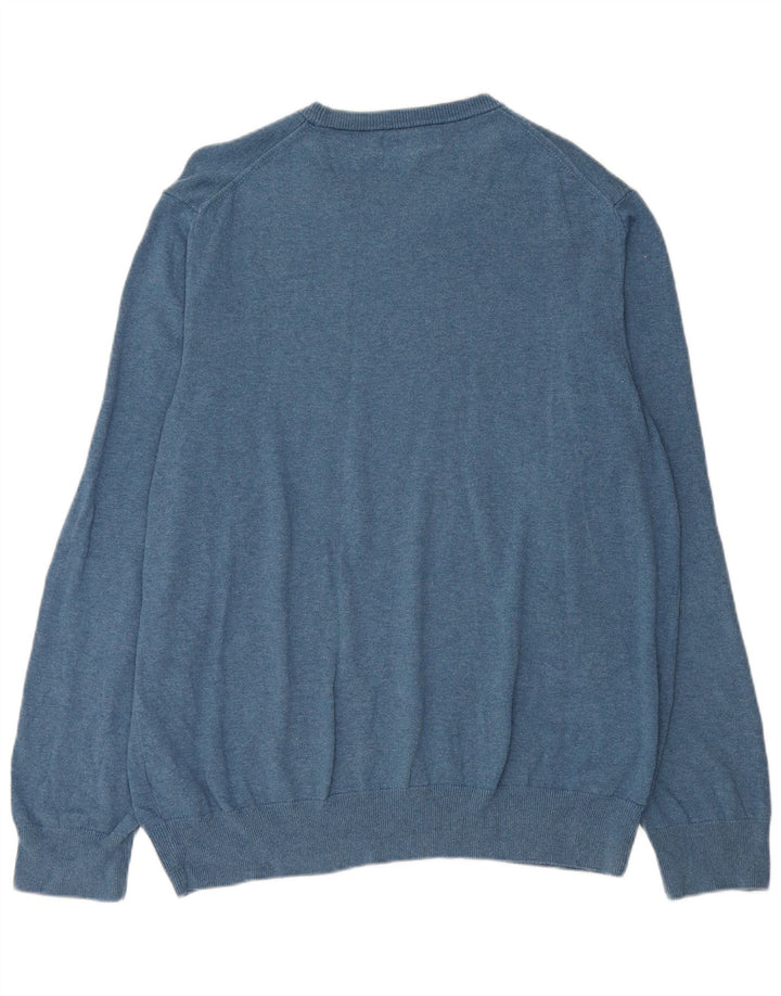 Pulover pentru bărbați Marks & Spencer, cu gât crew, XL, bumbac, albastru