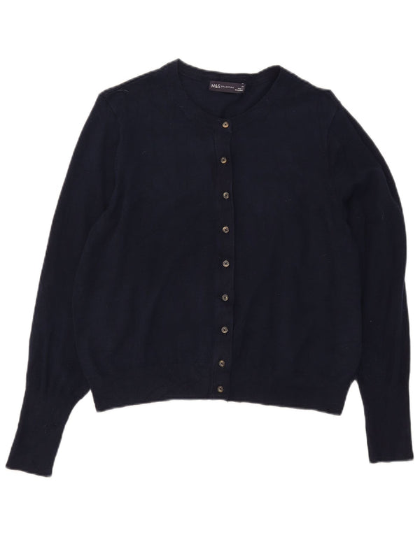 Marks & Spencer Pulover Crop Cardigan pentru Femei UK 20 2XL Bleumarin Viscoză