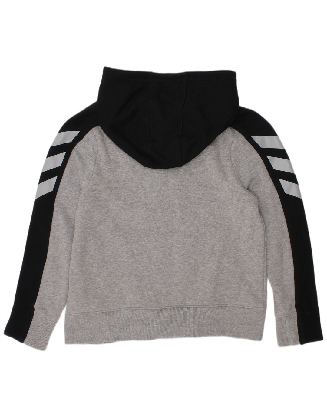 Pulover ADIDAS pentru băieți, cu glugă, 7-8 ani, mic, gri, color block, bumbac