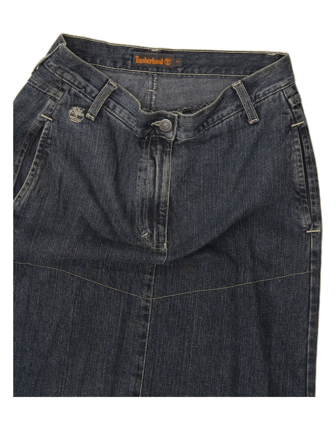 TIMBERLAND Womens Denim Skirt US 2 XS W30 Blue Vintage Timberland and Second-Hand Timberland from Messina Hembry 