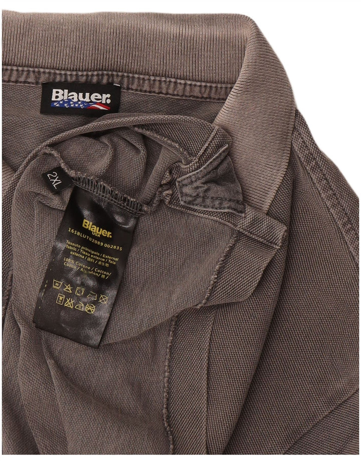 Cămașă polo Blauer pentru bărbați, cu formă normală, 2XL, bumbac gri