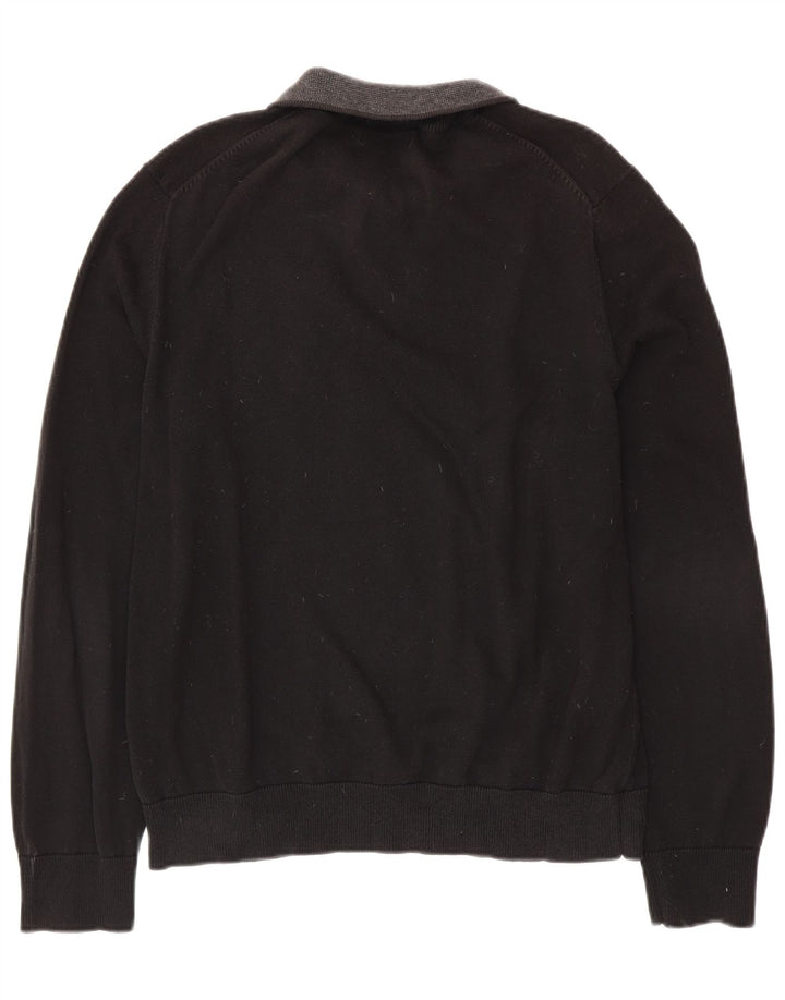 Pulover pentru bărbați NAUTICA, cu fermoar, cu gât, bumbac mare, negru