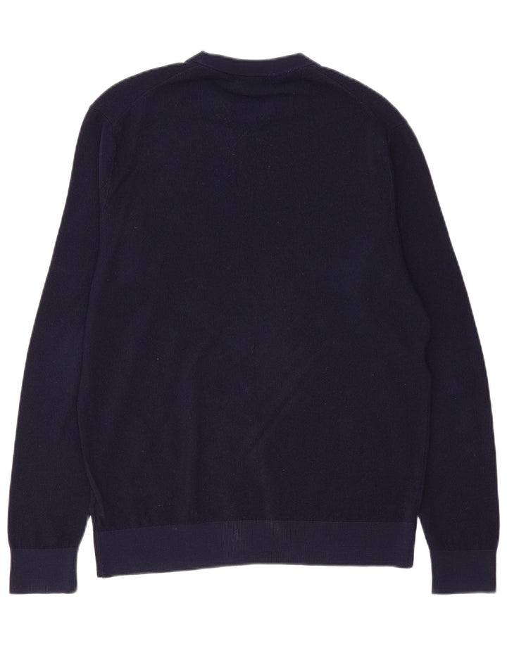 BROOKS BROTHERS Pulover pentru bărbați cu gât crew pulover din lână merinos albastru bleumarin mediu