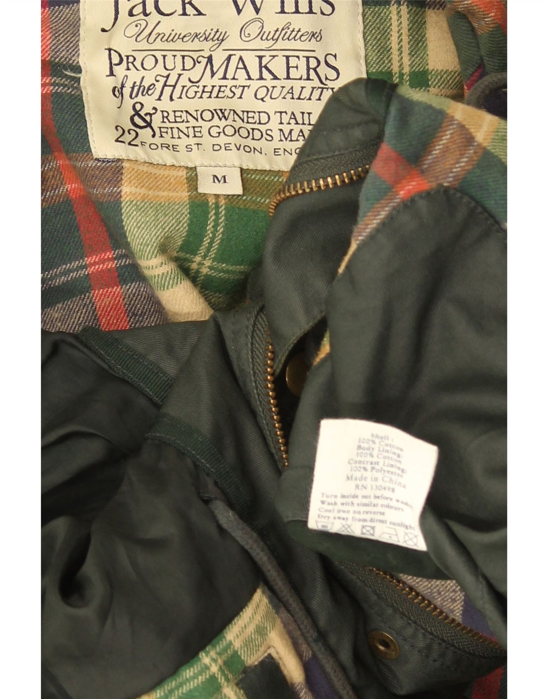 Jack Wills Jachetă utilitare cu glugă pentru bărbați UK 38 Poliester verde mediu