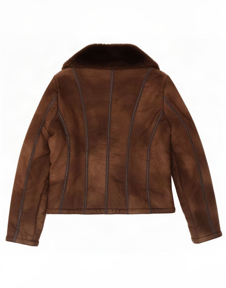 Jachetă Sherpa pentru femei Benetton IT 46 Large Brown Acrylic