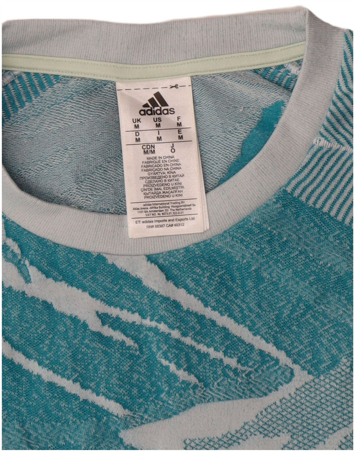 Tricou pentru bărbați Adidas cu model abstract Top Medium Blue Poliester