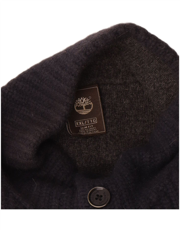 Pulover pentru bărbați Timberland cu gât cu nasturi, 2XL, lână de miel bleumarin
