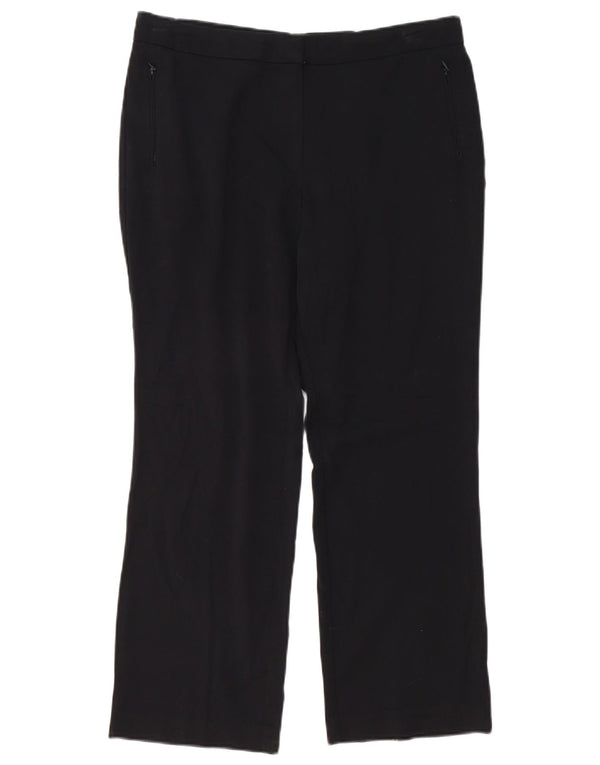 Marks & Spencer Womens Straight Casual Trousers UK 14 Large W32 L27 Black