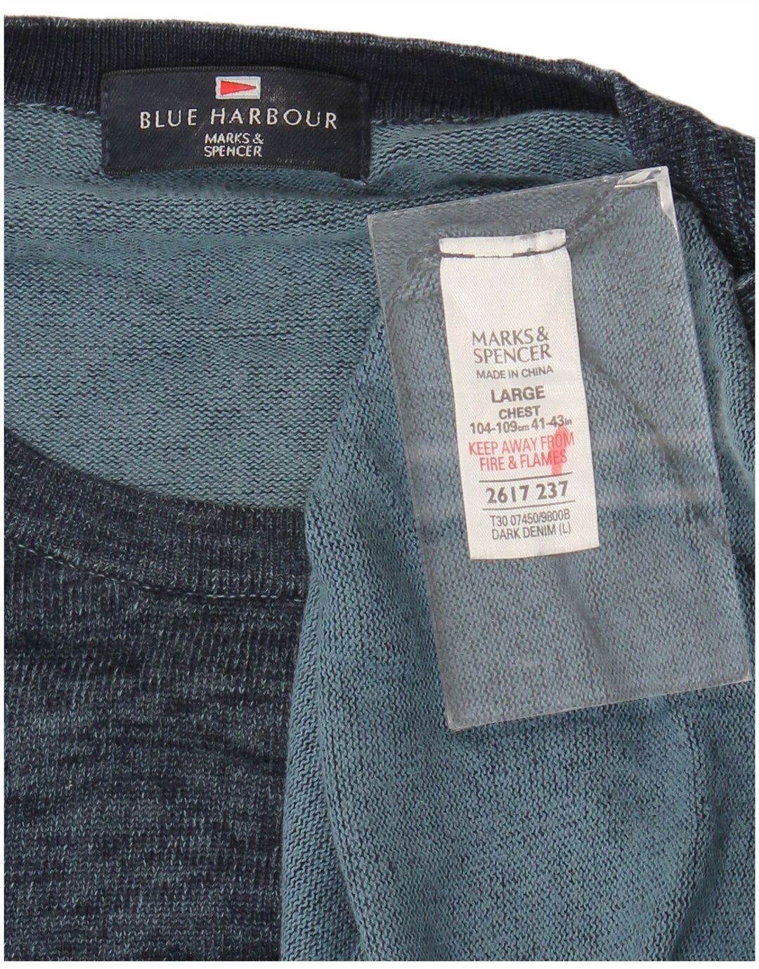 Pulover Marks & Spencer pentru bărbați, Blue Harbour, cu decolteu, mare, bleumarin