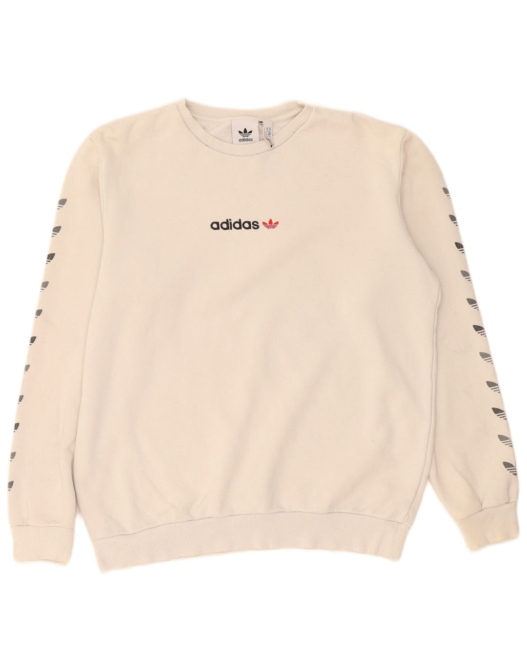 Hanorac grafic pentru bărbați Adidas Jumper mediu, bej, bumbac