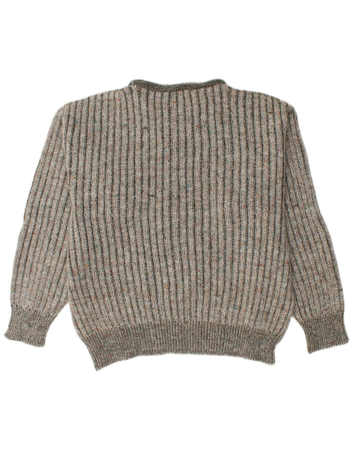 Pulover vintage pentru bărbați cu gât roșu IT 48 verde mediu acrilic