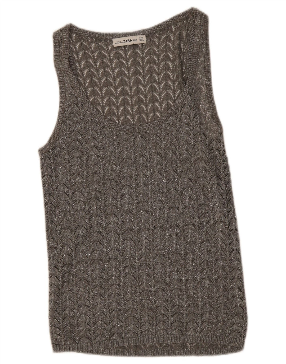 Vestă din croșetat pentru femei Zara UK 8 Small Gri