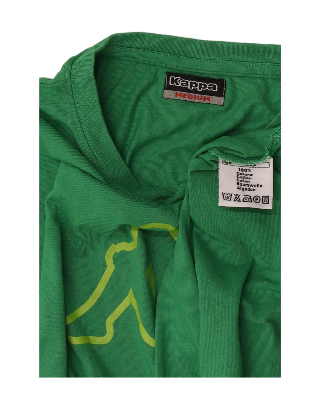 Tricou grafic pentru bărbați Kappa Top din bumbac verde mediu