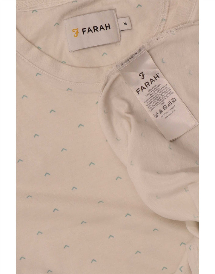 Tricou Farah pentru bărbați cu model abstract Top din bumbac alb mediu