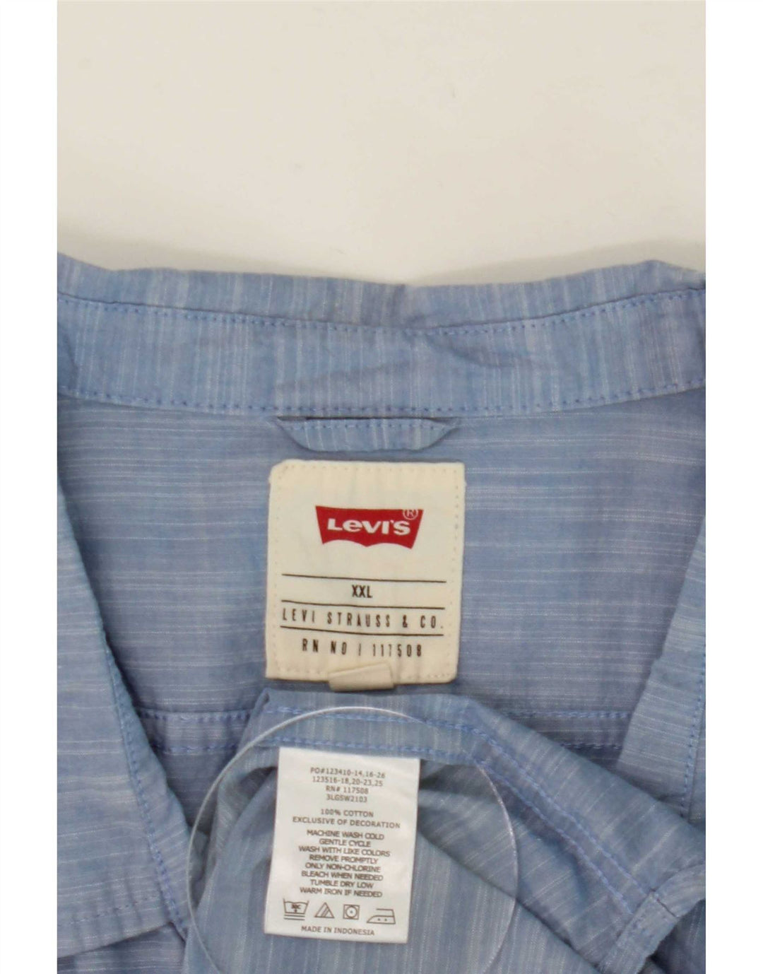 Cămașă cu mânecă scurtă Levi's pentru bărbați, bumbac albastru 2XL
