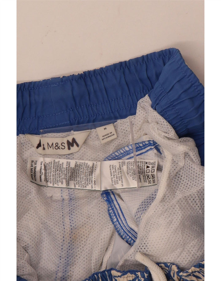 Pantaloni scurți de înot pentru bărbați Marks & Spencer, poliester floral, albastru mediu