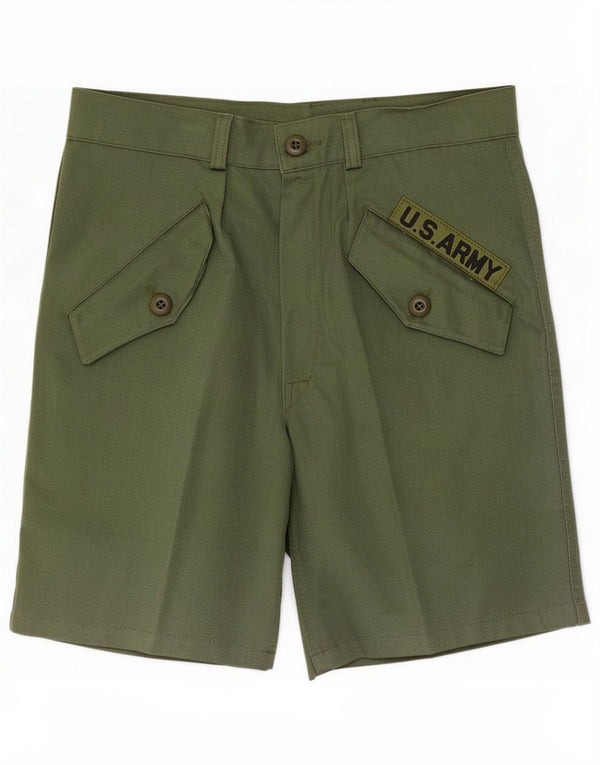 Vintage Mens Army Cargo Shorts EU 46 Small W30 Green Cotton
