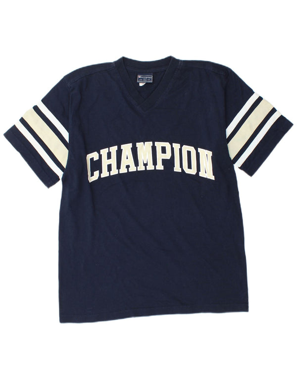 Tricou grafic pentru bărbați CHAMPION Top mic, albastru bleumarin, bumbac color bloc