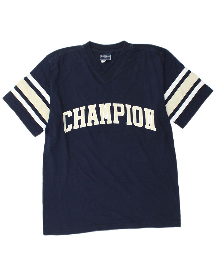 Tricou grafic pentru bărbați CHAMPION Top mic, albastru bleumarin, bumbac color bloc
