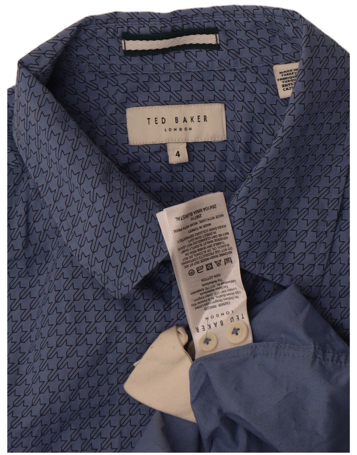 Cămașă Bărbați Ted Baker Mărimea 4 Mare Bumbac Geometric Albastru