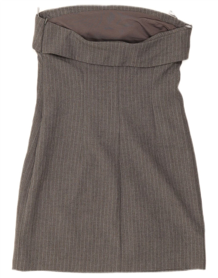 Rochie fără bretele pentru femei Zara UK 8, gri mică, cu dungi