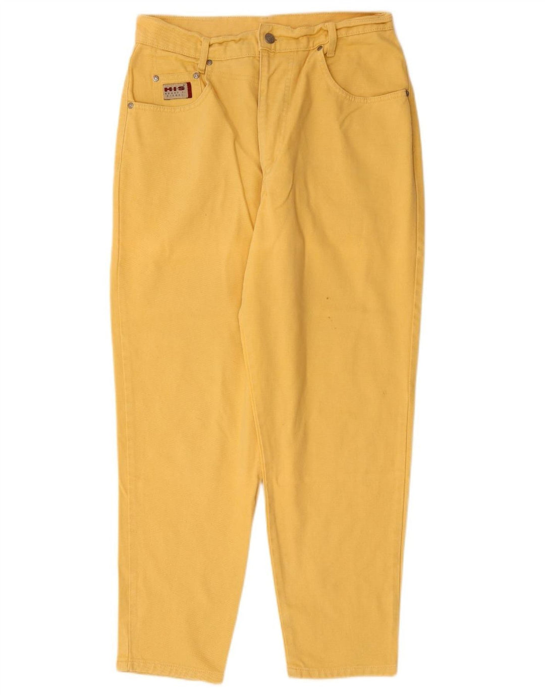 H.I.S Blugi conici pentru femei cu talie înaltă UK 18 XL W32 L28 galben bumbac