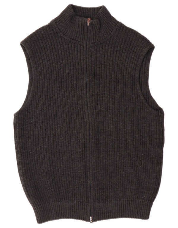 Pulover cardigan pentru bărbați Bramante, lână virgină, gri mediu