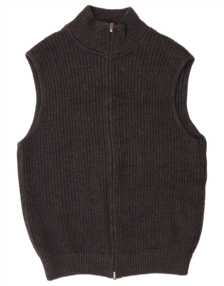 Pulover cardigan pentru bărbați Bramante, lână virgină, gri mediu