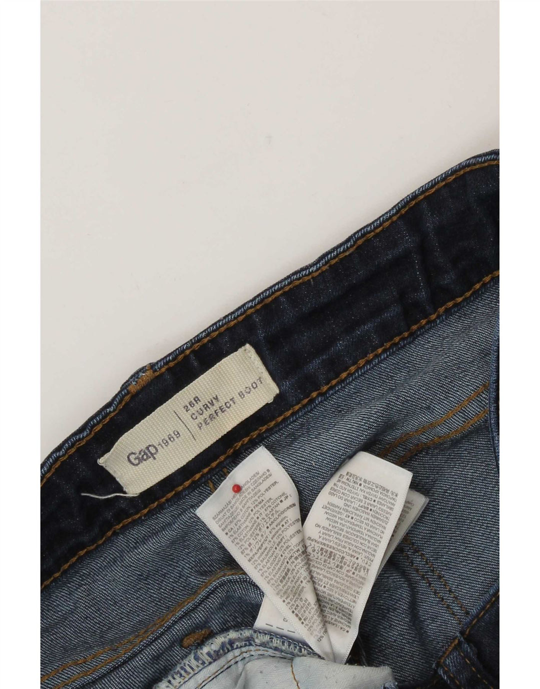 Blugi pentru femei Gap Curvy Bootcut W26 L30 Bumbac bleumarin