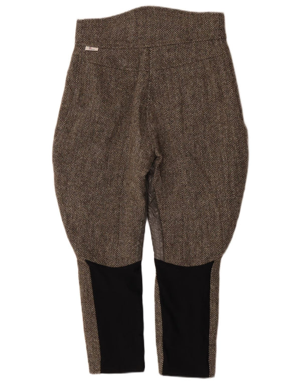Pantaloni de călărie Moncler pentru femei cu talie înaltă XS W26 L22 Brown Herringbone