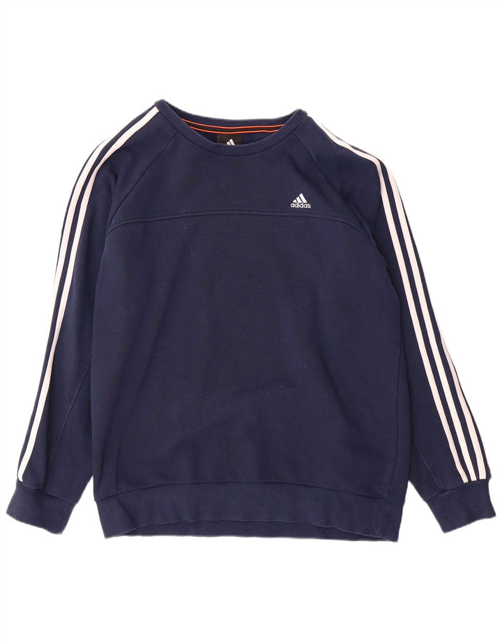 Hanorac pentru bărbați Adidas Climalite Jumper mare din bumbac bleumarin