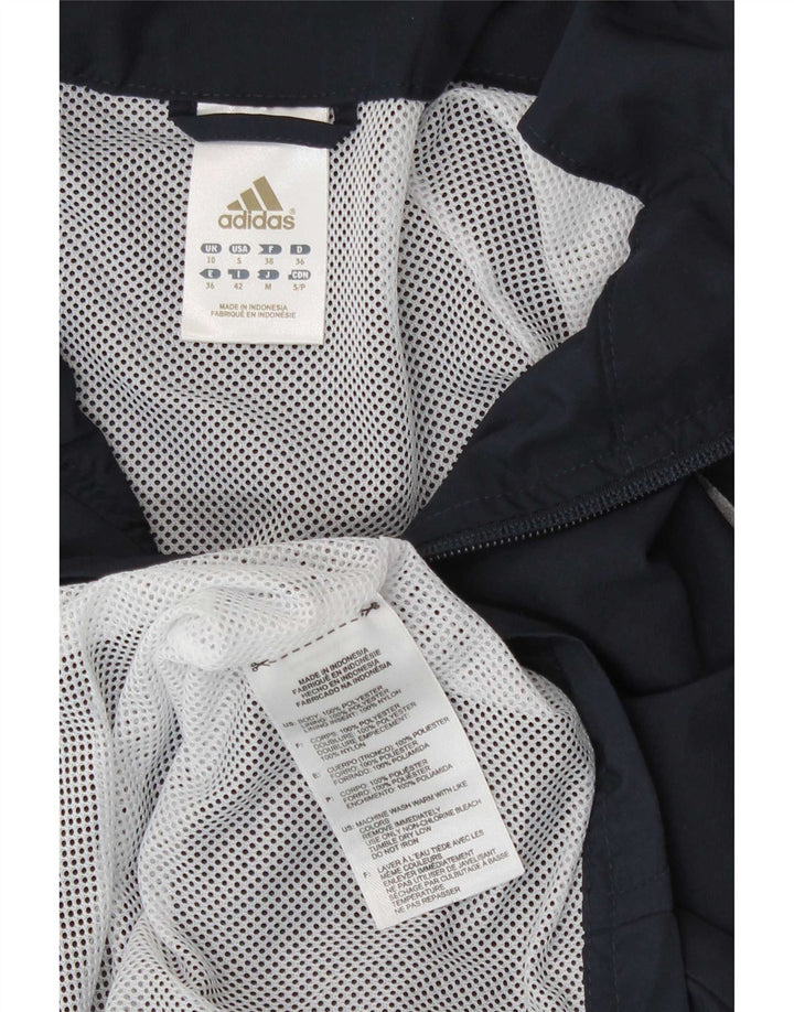 Jachetă de top pentru trening Adidas pentru femei UK 10 Poliester bleumarin mic