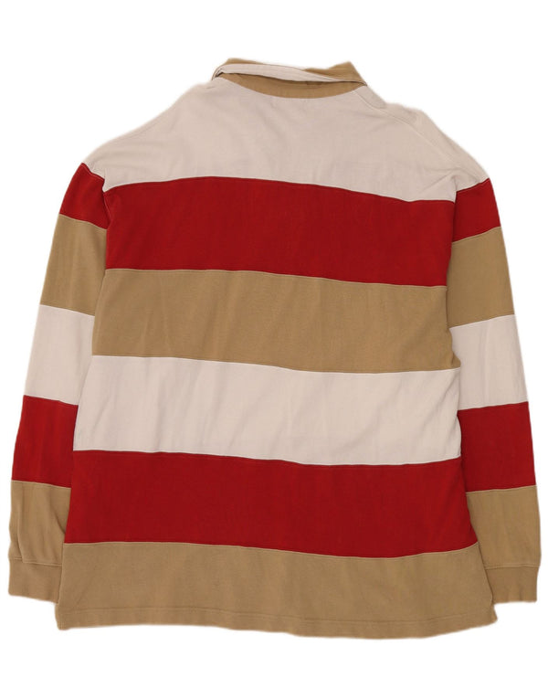 Tricou polo rugby cu mânecă lungă pentru bărbați Kappa, bumbac cu dungi multicolore 2XL