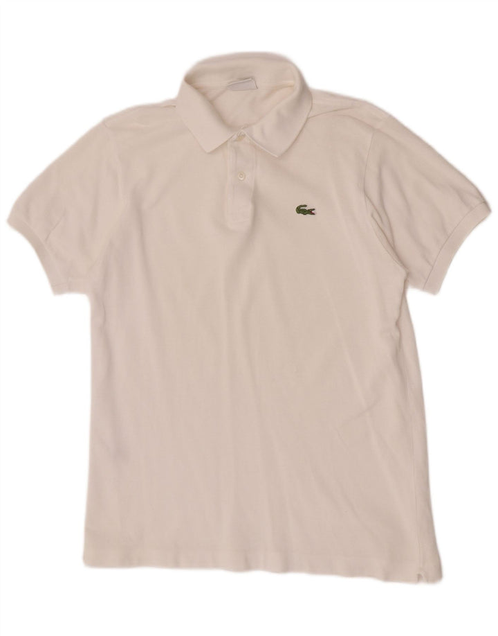 Tricou polo Lacoste pentru bărbați, mărimea 4, bumbac alb mediu