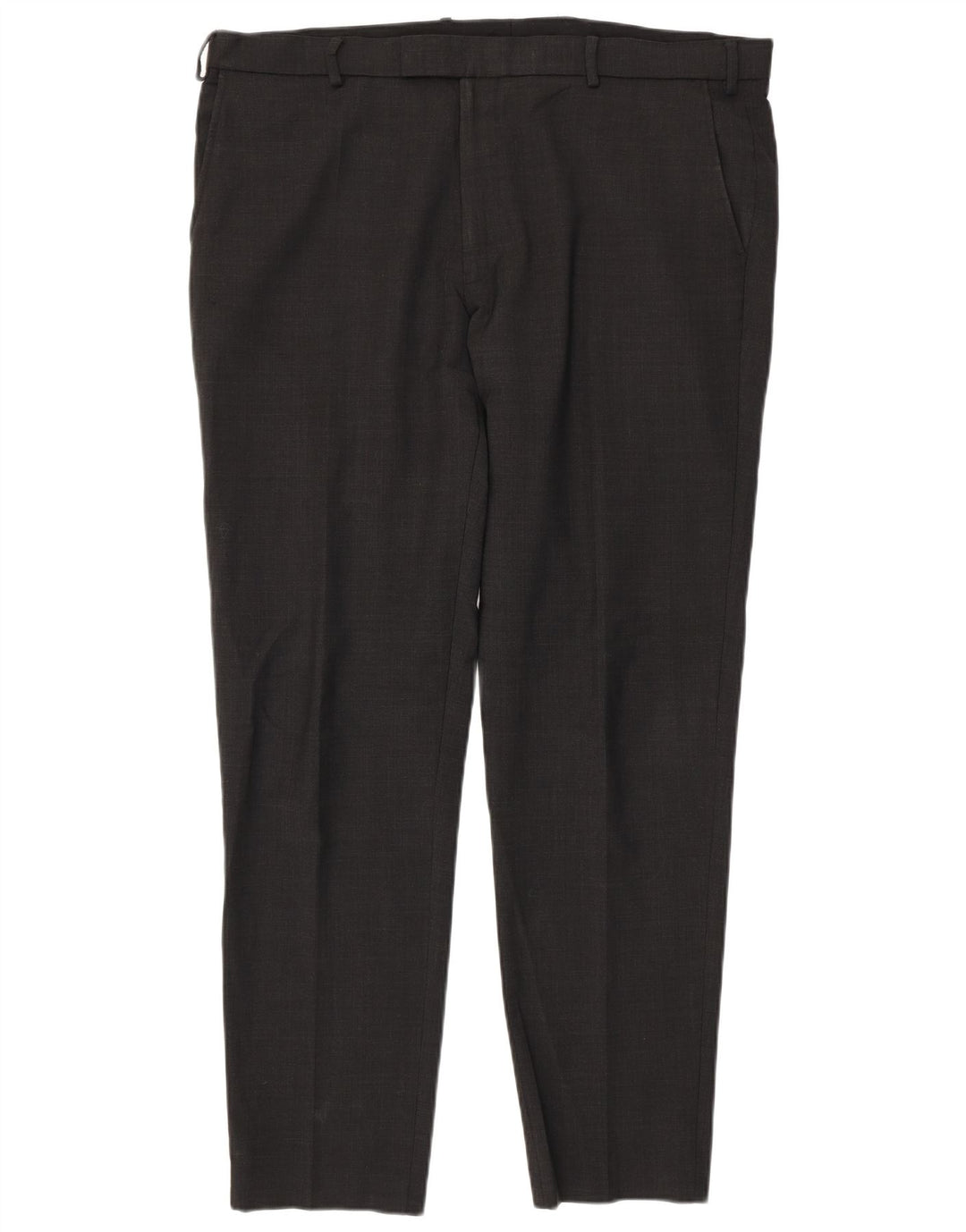 Marks & Spencer Pantaloni de costum slim, croiți, pentru bărbați, L40 L33, lână gri